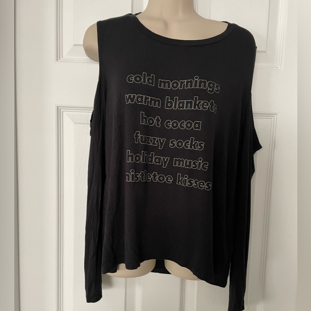 Holiday Cold Shoulder Open Back Top